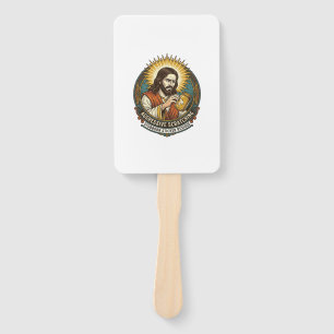 Abanico Jesús Molesto Residuo de Papel de Pegatina al Pela