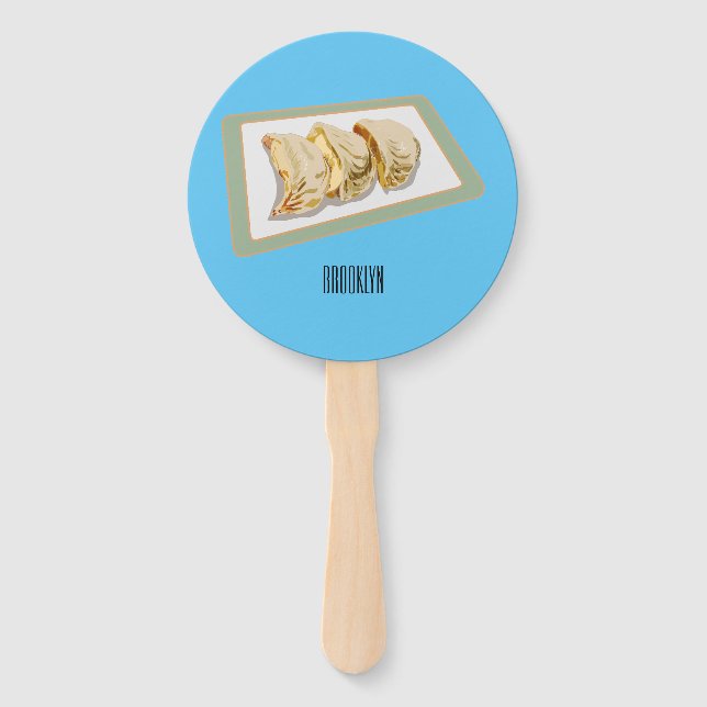 Abanico Jiaozi / ilustracion personalizado chino de bolas  (Anverso)