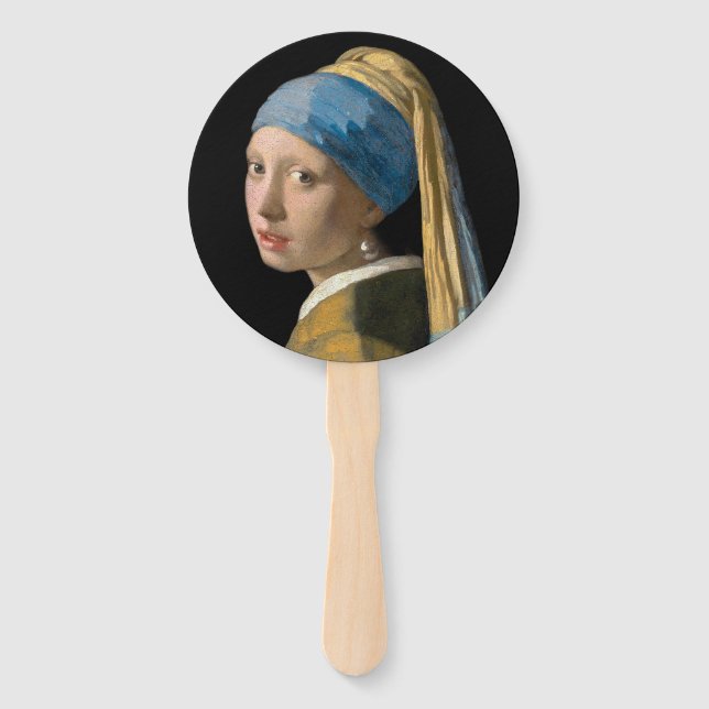 Abanico Johannes Vermeer, Chica de Pearl Earring (Anverso)