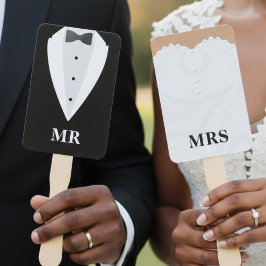 Abanico Juego de adivinanza del vestido de novia y esmoqui