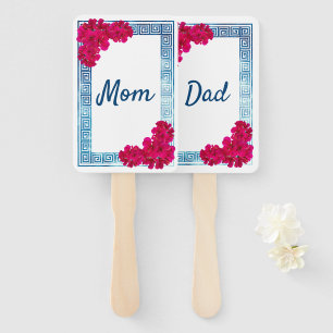 Abanico Juego de Baby Shower rosa Watercolor Grecian Elega