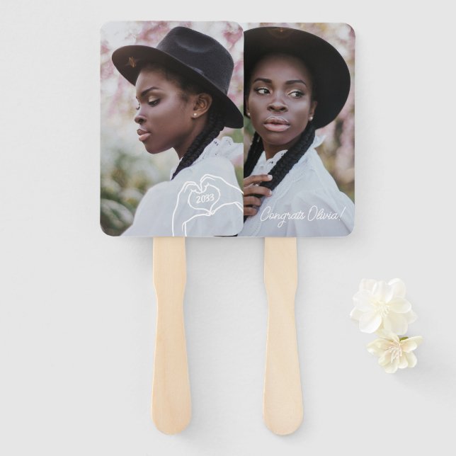 Abanico Juego de fans del Personalizado de Rótulo de gradu (Anverso y reverso)