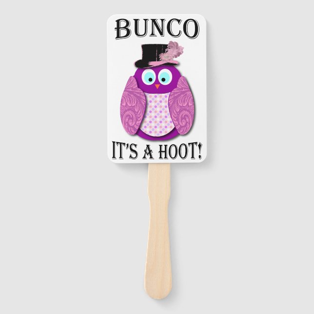 Abanico Juego de los dados de Bunco Elegant Cute Owl (Anverso)