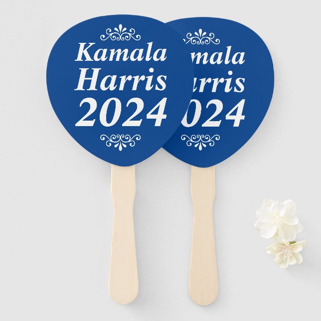 Abanico Kamala Harris 2024 Personalizado Ornamentos de tex (Anverso y reverso)