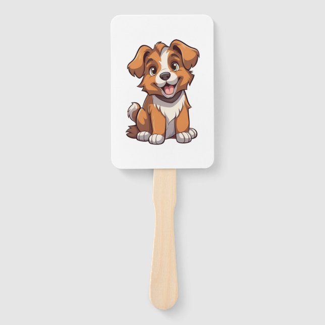 Abanico Kawaii Australian Shepherd Puppy (Anverso)