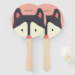 Abanico Kawaii Cute Pequeño Perro Cachorro. Husky.