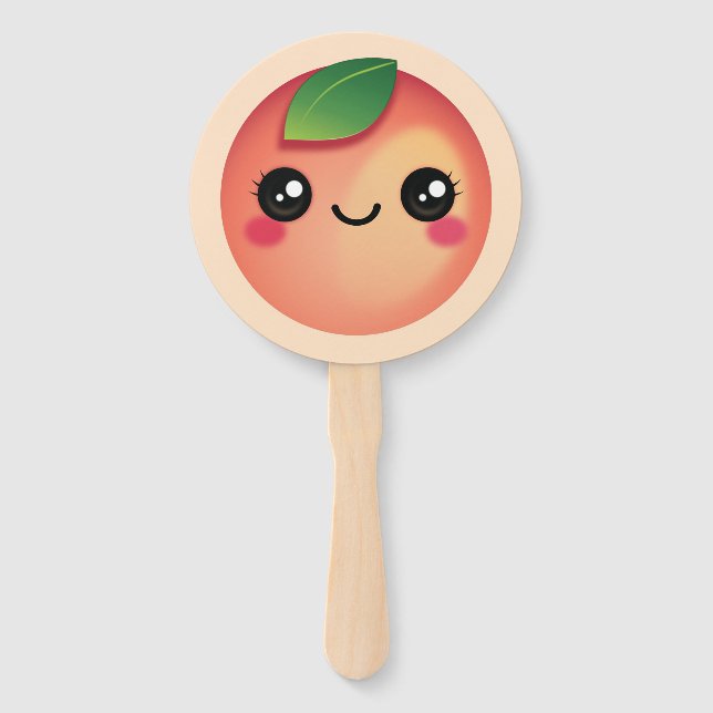 Abanico Kawaii Peach Hand Fan (Anverso)