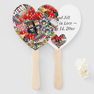 Abanico Keepsake con forma de corazón Boda de Las Vegas