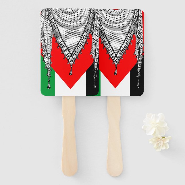 Abanico Keffiyeh palestino Scarf tejido tradicional (Anverso y reverso)