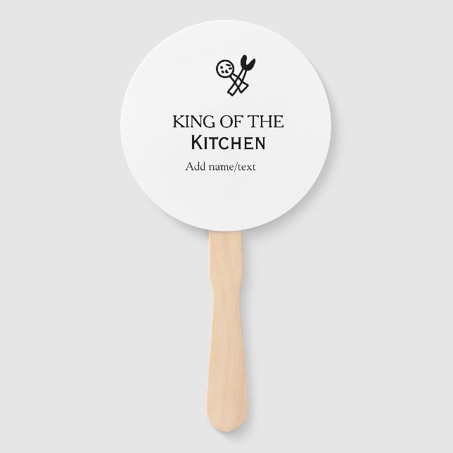 Abanico King of the kitchen chef cooking add name crown ha (Anverso)