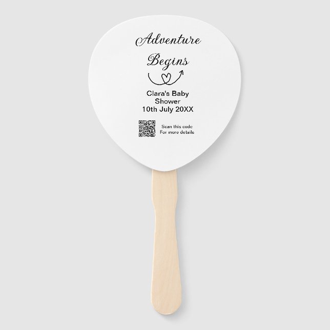 Abanico La aventura comienza con la ducha de bebé barrido  (Anverso)