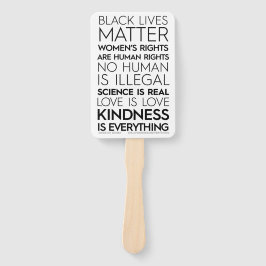 Abanico La bondad es todo hincha de mano.