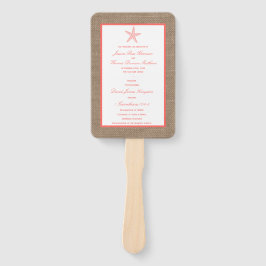 Abanico La colección de bodas Coral Starfish Burlap Beach