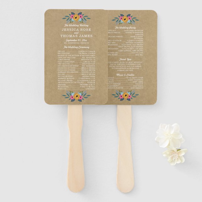 Abanico La colección de Bodas de flores de Kraft (Anverso y reverso)