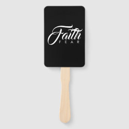 Abanico La fe sobre el miedo blanco y negro