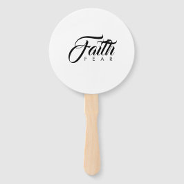 Abanico La fe sobre el miedo negro y blanco