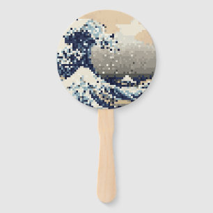 Abanico La gran ola de Kanagawa 8 bit Pixel Art