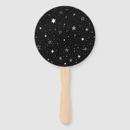 Abanico La Mano Blanca Dibujó Estrellas En Negro