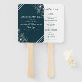 Abanico La mano de los lirios blancos dibujada