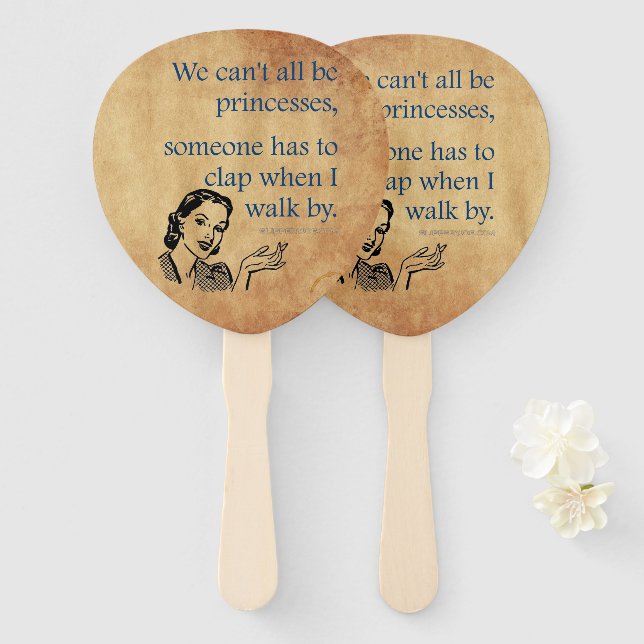 Abanico La princesa de SlipperyJoe aplaude caminar diverti (Anverso y reverso)