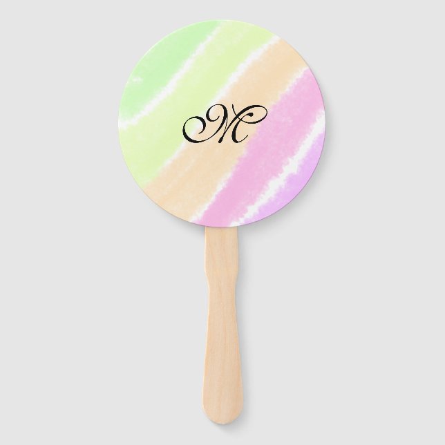 Abanico Las líneas de color de arcoiris estriberas agregan (Anverso)