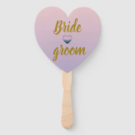 Abanico Lavender Pink Floral Heart Summer Wedding Hand Fan