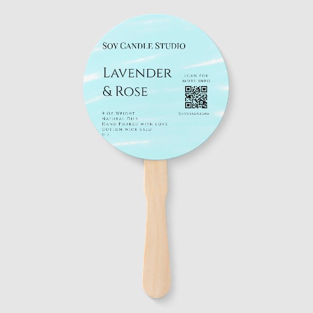 Abanico Lavender rosa soja negocios de velas añadir código (Anverso)