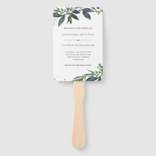 Abanico Leafy Watercolor   Foliage Boda
