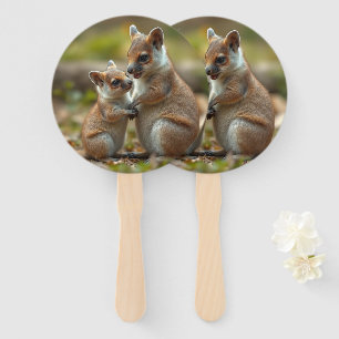 Abanico Lecciones De Vida De Mama Y Baby Quokka,