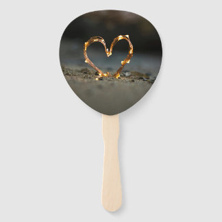 Abanico LED Heart Wedding Hand Fan | Set of 10