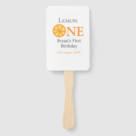 Abanico Lemon one feliz primer cumpleaños naranja retro gr