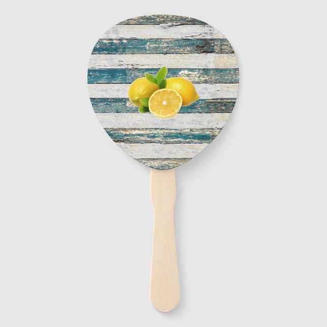 Abanico Lemones Rústicos (Azul) (Anverso)