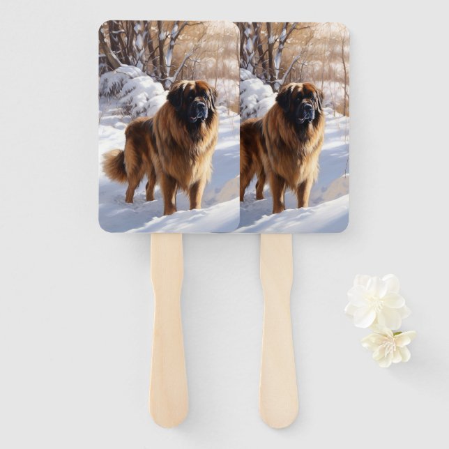 Abanico Leonberger Let It Snow Navidades (Anverso y reverso)