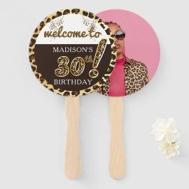 Abanico Leopard Balloon Script Birthday Photo Personalizad