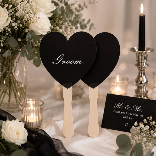 Abanico Letrero de boda en blanco y negro (Subido por el creador)