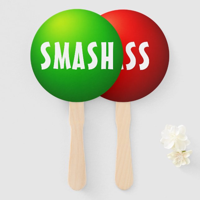 Abanico Letrero de Paleta de Juego Smash Pass (Anverso y reverso)