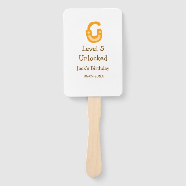 Abanico Level 5 unlocked lock orange brown happy birthday  (Anverso)