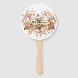Abanico Libro de Cuentos de Hadas Flores Rosa Baby Shower