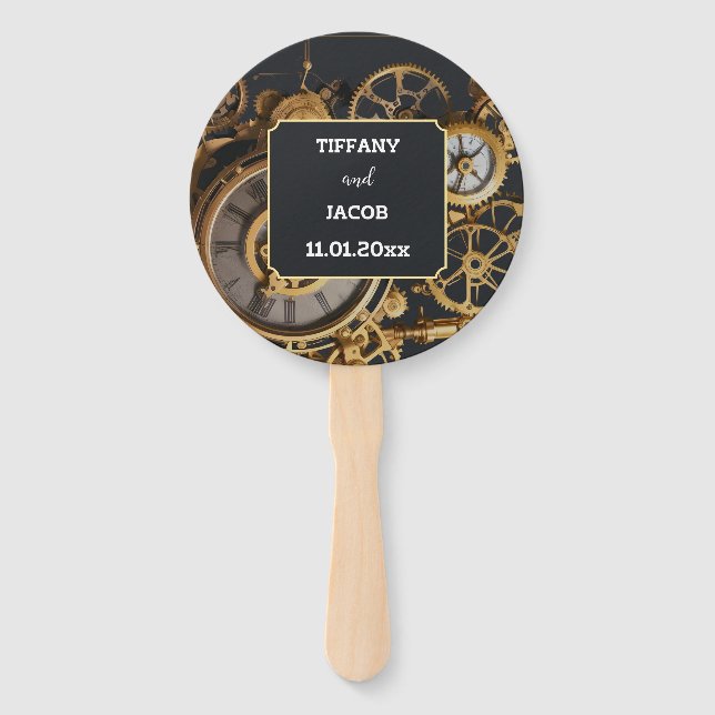 Abanico Libro de invitados de Steampunk Extravaganza Vinta (Anverso)