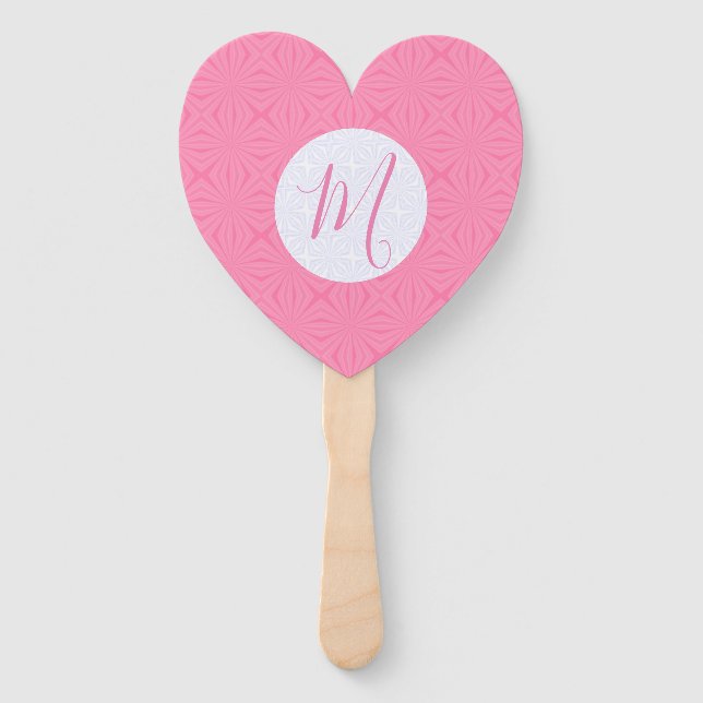 Abanico Light Pink Squiggly Squares Personal Initial Heart (Anverso)
