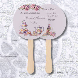 Abanico Lilac Fiesta de té floral rosa de novia