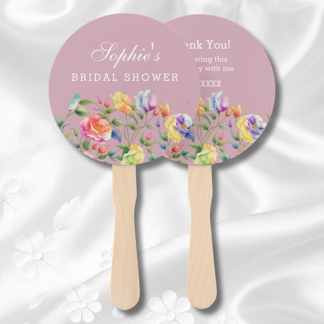 Abanico Lilac Moderno Floral Bridal Shower Gracias (Subido por el creador)
