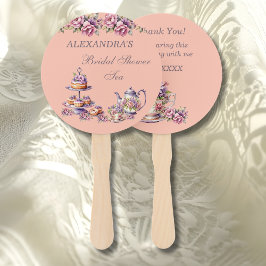 Abanico Lilac Peach Floral Tea Party Bridal Shower