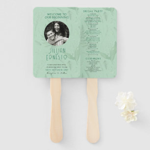 Abanico Lily of Valley Foto verde suave Dk Green Font