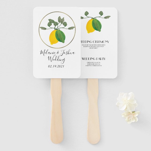 Abanico Limoncillo Watercolor Lemon Lime (Anverso y reverso)