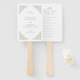 Abanico Línea de tiempo del Boda verde de la salvia floral