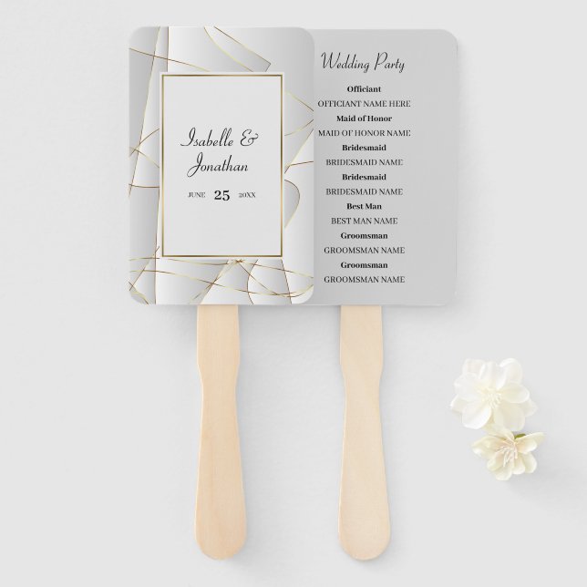 Abanico Líneas doradas (Anverso y reverso)