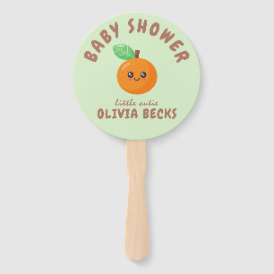 Abanico Little Cutie Naranja Baby Shower