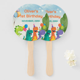 Abanico Little Dino 1st Birthday Set of Fans