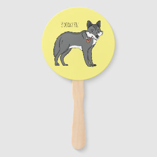 Abanico Lobo gris con ilustracion de personalizado de tube